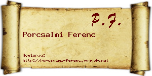 Porcsalmi Ferenc névjegykártya