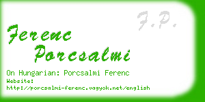 ferenc porcsalmi business card